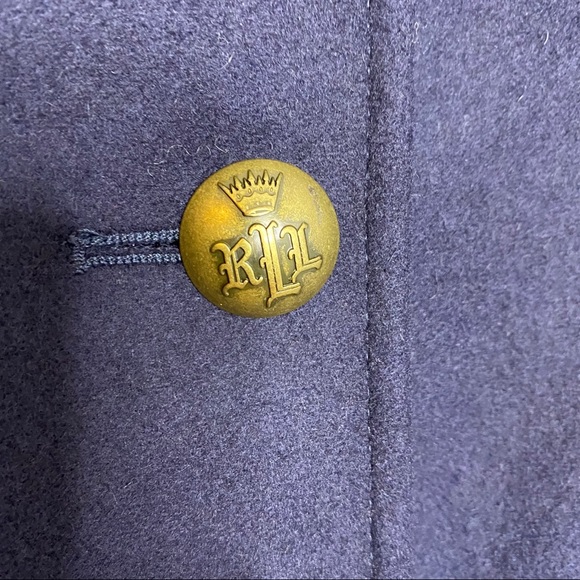 Lauren Ralph Lauren Double Breasted Blue Wool Coat - Picture 4 of 9